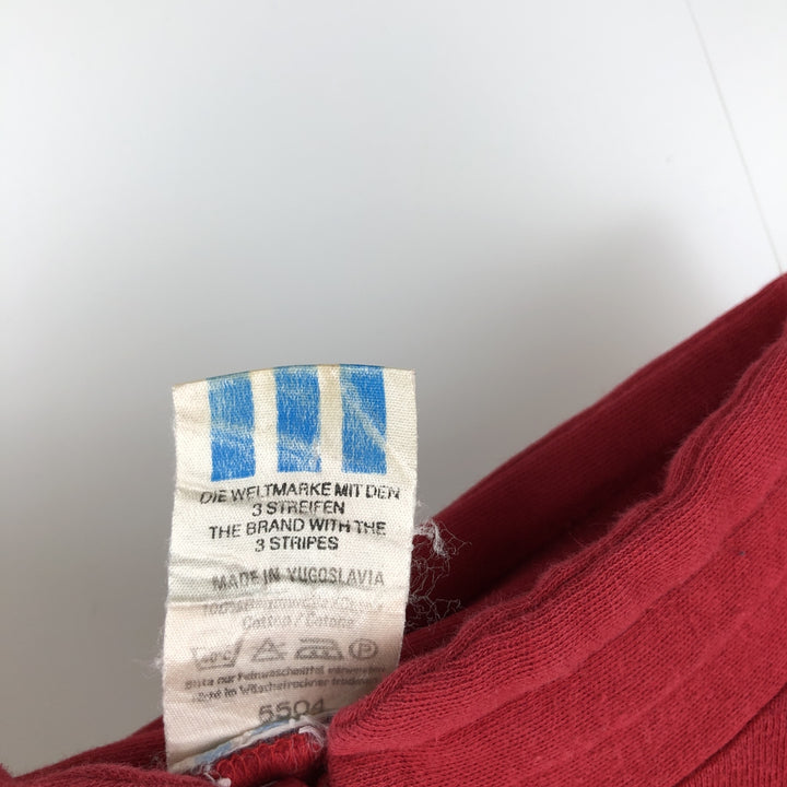 80s-90'S Adidas Trefoil Logo Half-Zip Long-Sleeve T-Shirt (Men's Size L equivalent) Vintage cotton blue type Vintage Second Hand