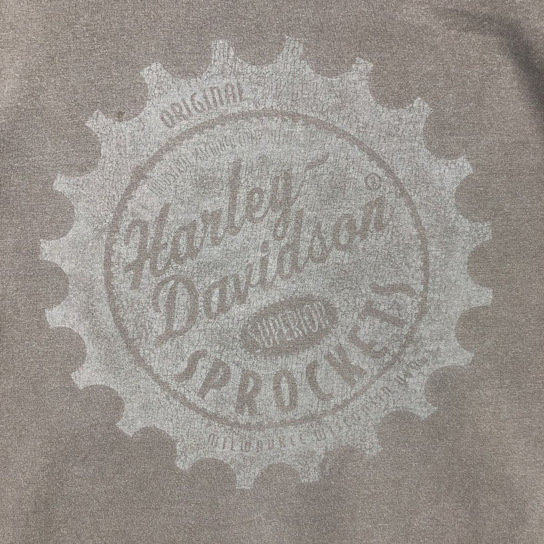 Harley-Davidson Motorcycle Long Sleeve T-Shirt, Men's Size Medium cotton gray type Vintage Second Hand