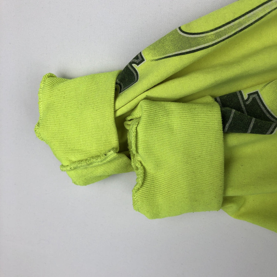 Harley-Davidson Fire Pattern Long T-Shirt, Men's L Size unclear green type yellow green Vintage Second Hand