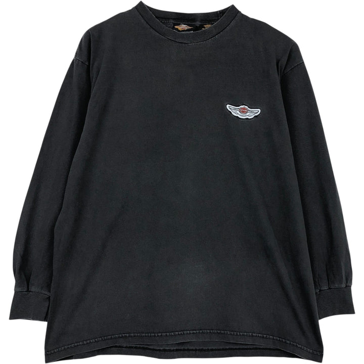 Harley-Davidson 100 Years of Great Motorcycles Long-Sleeve T-Shirt, Made in USA, Men's Size L (approx.) cotton black type Vintage Second Hand
