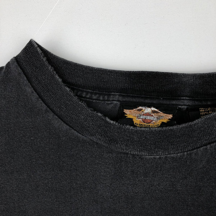 Harley-Davidson 100 Years of Great Motorcycles Long-Sleeve T-Shirt, Made in USA, Men's Size L (approx.) cotton black type Vintage Second Hand
