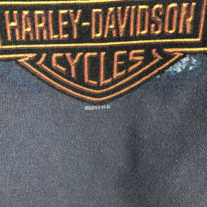 Harley-Davidson Eagle Pattern Long-Sleeve T-Shirt, Made in USA, Men's XXL (approx.) cotton gray type Vintage Second Hand