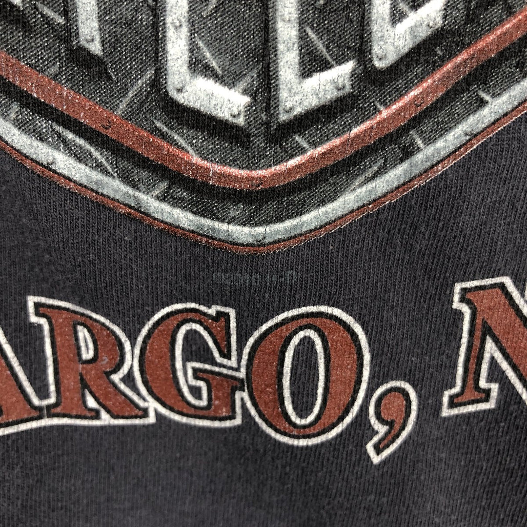 Harley-Davidson Eagle Pattern Long-Sleeve T-Shirt, Made in USA, Men's XXL (approx.) cotton gray type Vintage Second Hand