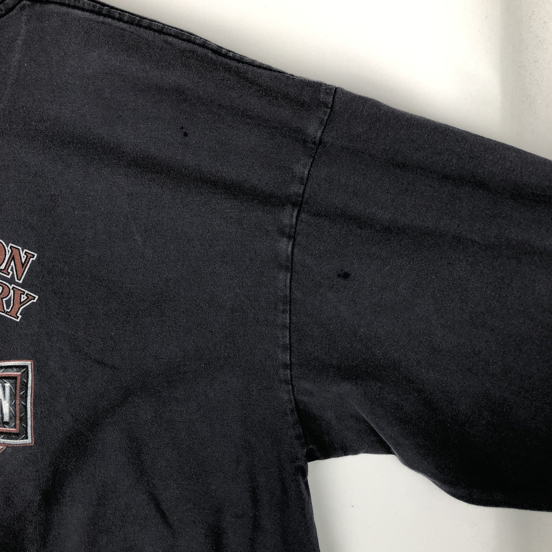 Harley-Davidson Eagle Pattern Long-Sleeve T-Shirt, Made in USA, Men's XXL (approx.) cotton gray type Vintage Second Hand