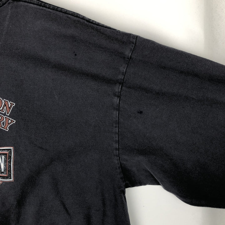 Harley-Davidson Eagle Pattern Long-Sleeve T-Shirt, Made in USA, Men's XXL (approx.) cotton gray type Vintage Second Hand