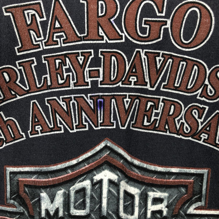 Harley-Davidson Eagle Pattern Long-Sleeve T-Shirt, Made in USA, Men's XXL (approx.) cotton gray type Vintage Second Hand