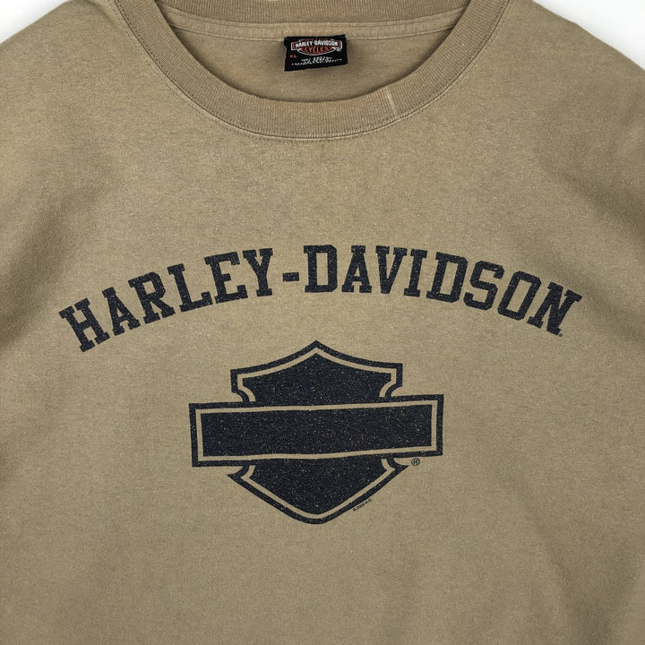 00'S Harley-Davidson Long Sleeve T-Shirt, Men's XL Size cotton Beige type Vintage Second Hand