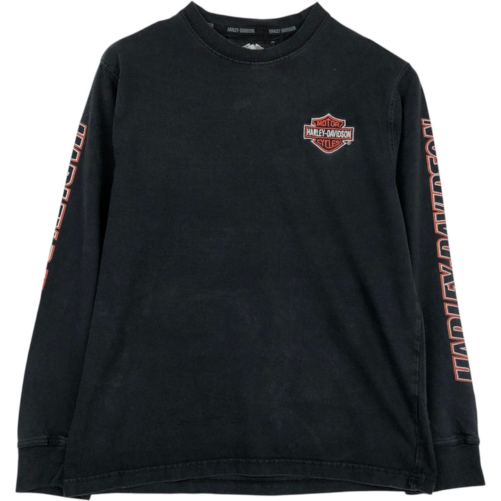 Harley-Davidson Long Sleeve T-Shirt, Men's Medium cotton black type Vintage Second Hand