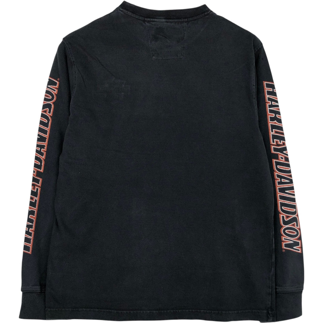 Harley-Davidson Long Sleeve T-Shirt, Men's Medium cotton black type Vintage Second Hand