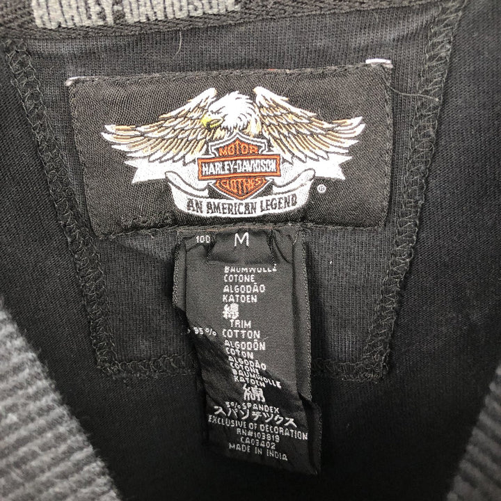 Harley-Davidson Long Sleeve T-Shirt, Men's Medium cotton black type Vintage Second Hand
