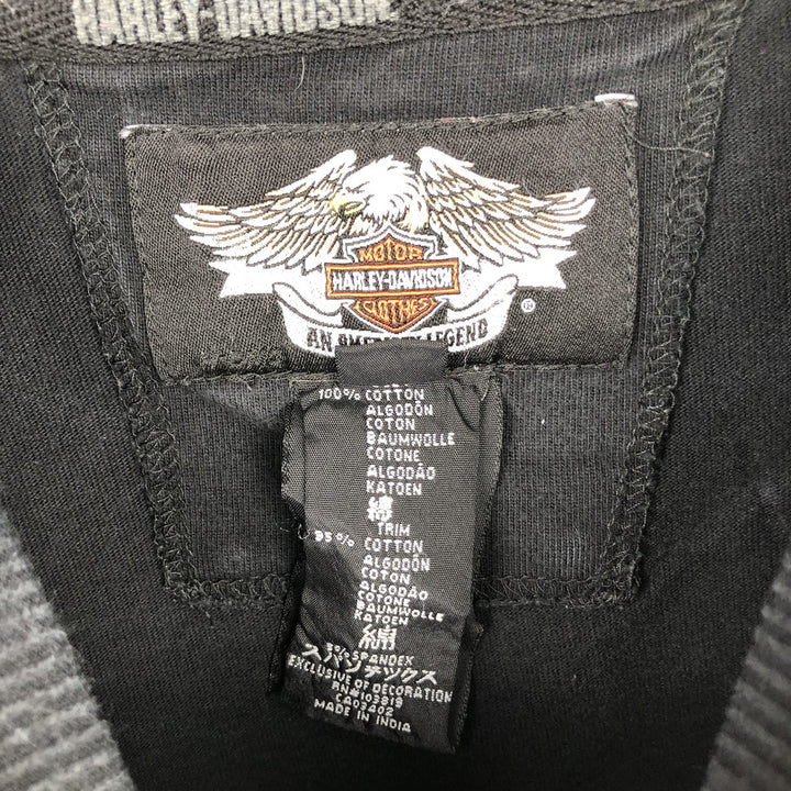 Harley-Davidson Long Sleeve T-Shirt, Men's Medium cotton black type Vintage Second Hand