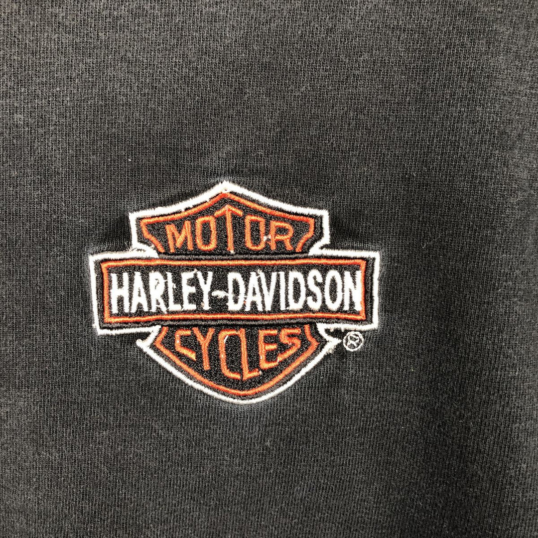 Harley-Davidson Long Sleeve T-Shirt, Men's Medium cotton black type Vintage Second Hand