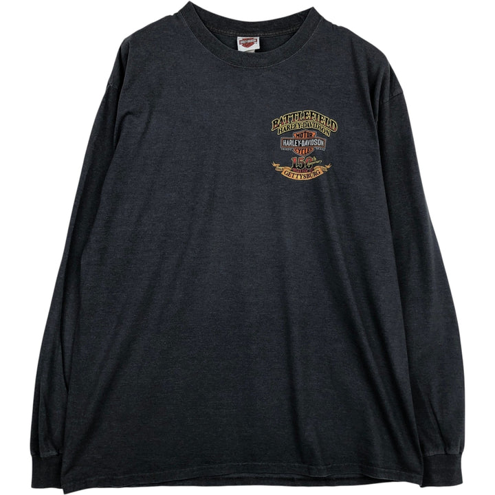 Harley-Davidson Long Sleeve T-Shirt, Men's XXL cotton gray type Vintage Second Hand