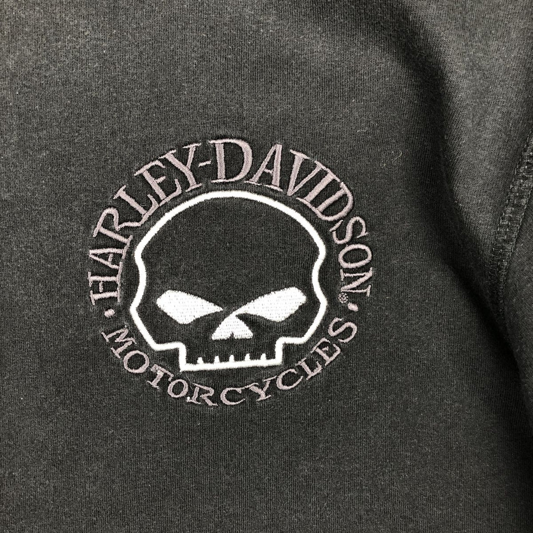Harley-Davidson Skull Pattern Long-Sleeve T-Shirt (Men's Size L) unclear black type Vintage Second Hand