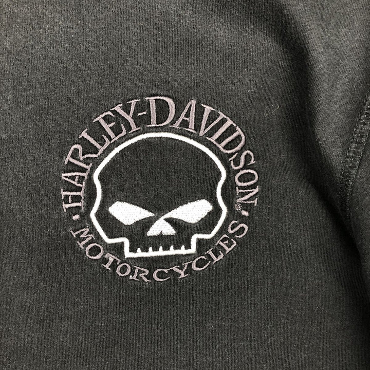 Harley-Davidson Skull Pattern Long-Sleeve T-Shirt (Men's Size L) unclear black type Vintage Second Hand