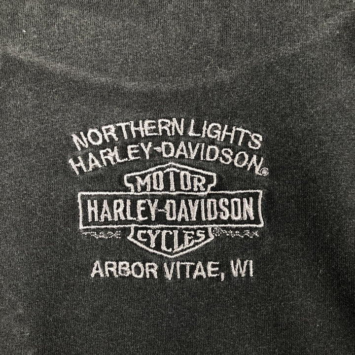 Harley-Davidson Skull Pattern Long-Sleeve T-Shirt (Men's Size L) unclear black type Vintage Second Hand