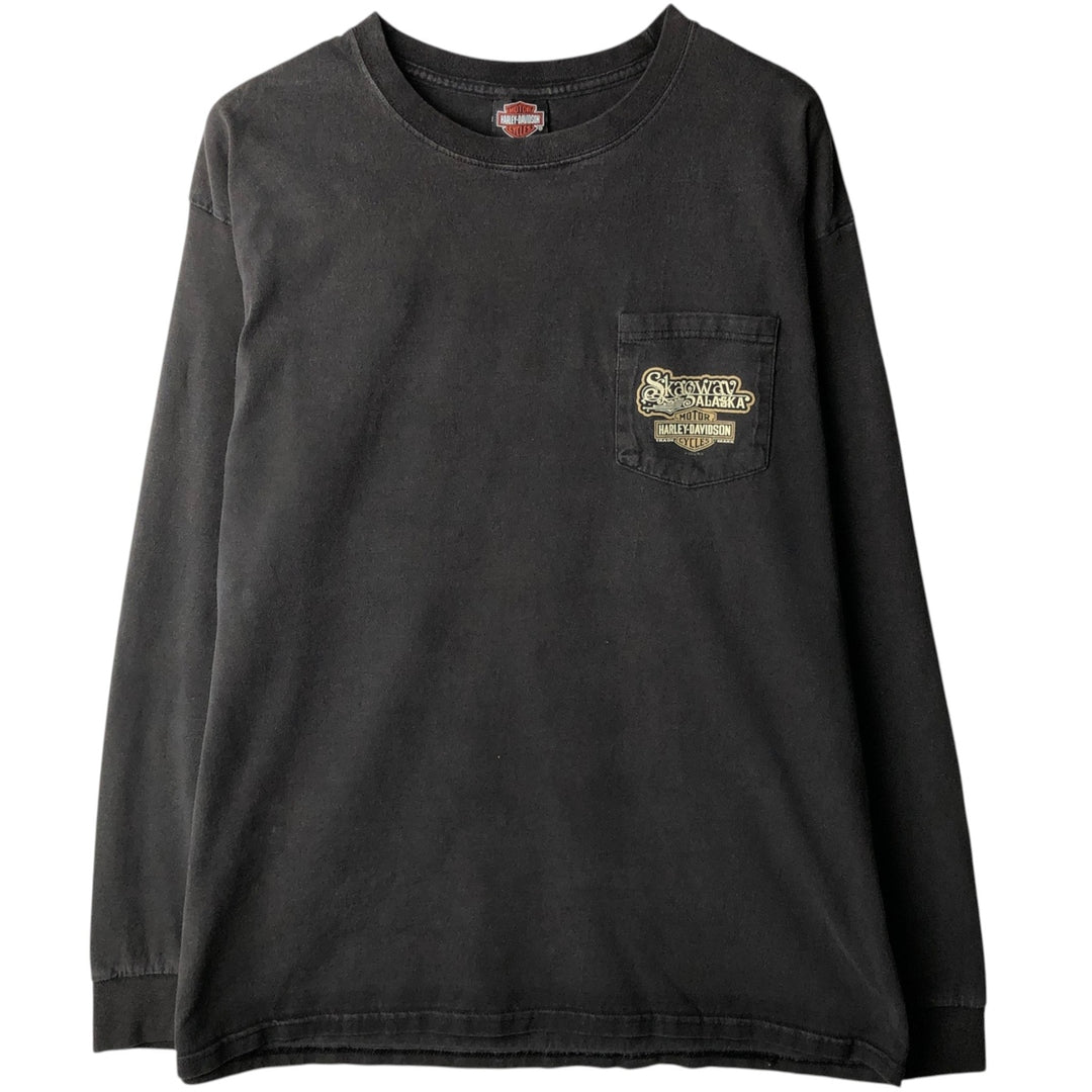 Harley-Davidson Motorcycle Long Sleeve T-Shirt, Men's Size XL unclear black type Vintage Second Hand