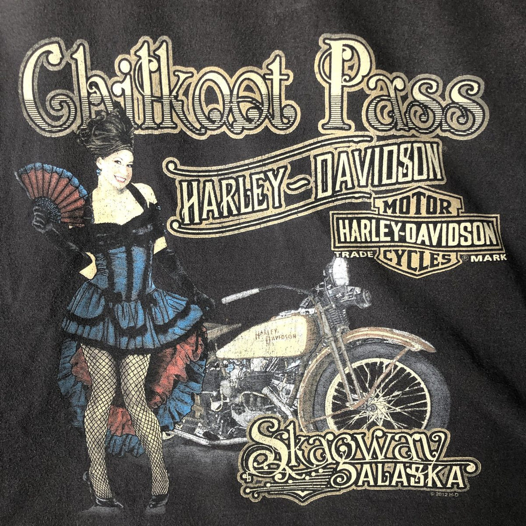 Harley-Davidson Motorcycle Long Sleeve T-Shirt, Men's Size XL unclear black type Vintage Second Hand