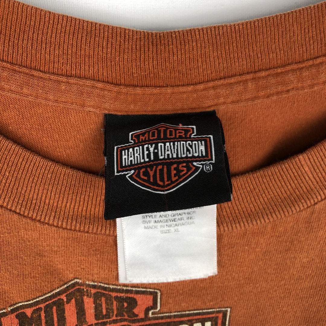 Harley-Davidson Elvis Presley Motorcycle Long-Sleeve T-Shirt (Men's XL equivalent) cotton orange type Vintage Second Hand