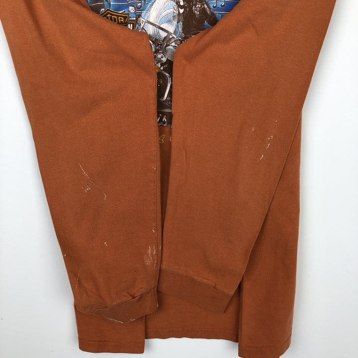 Harley-Davidson Elvis Presley Motorcycle Long-Sleeve T-Shirt (Men's XL equivalent) cotton orange type Vintage Second Hand