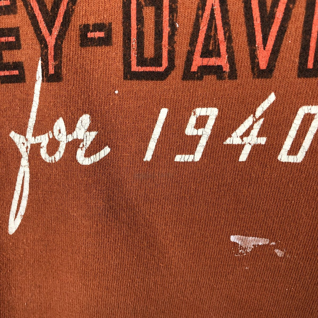 Harley-Davidson Elvis Presley Motorcycle Long-Sleeve T-Shirt (Men's XL equivalent) cotton orange type Vintage Second Hand