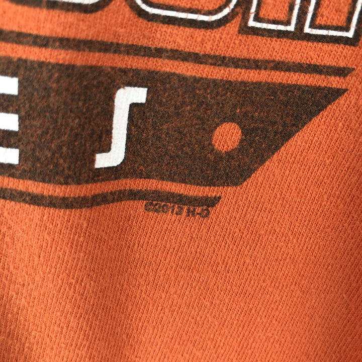 Harley-Davidson Fire Pattern Motorcycle Long Sleeve T-Shirt, Men's Size L unclear orange type Vintage Second Hand