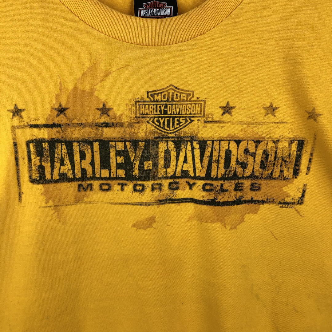 2000'S Harley-Davidson Pin-up Girl Motorcycle Long-Sleeve T-Shirt (Men's XXL equivalent) cotton yellow type Vintage Second Hand