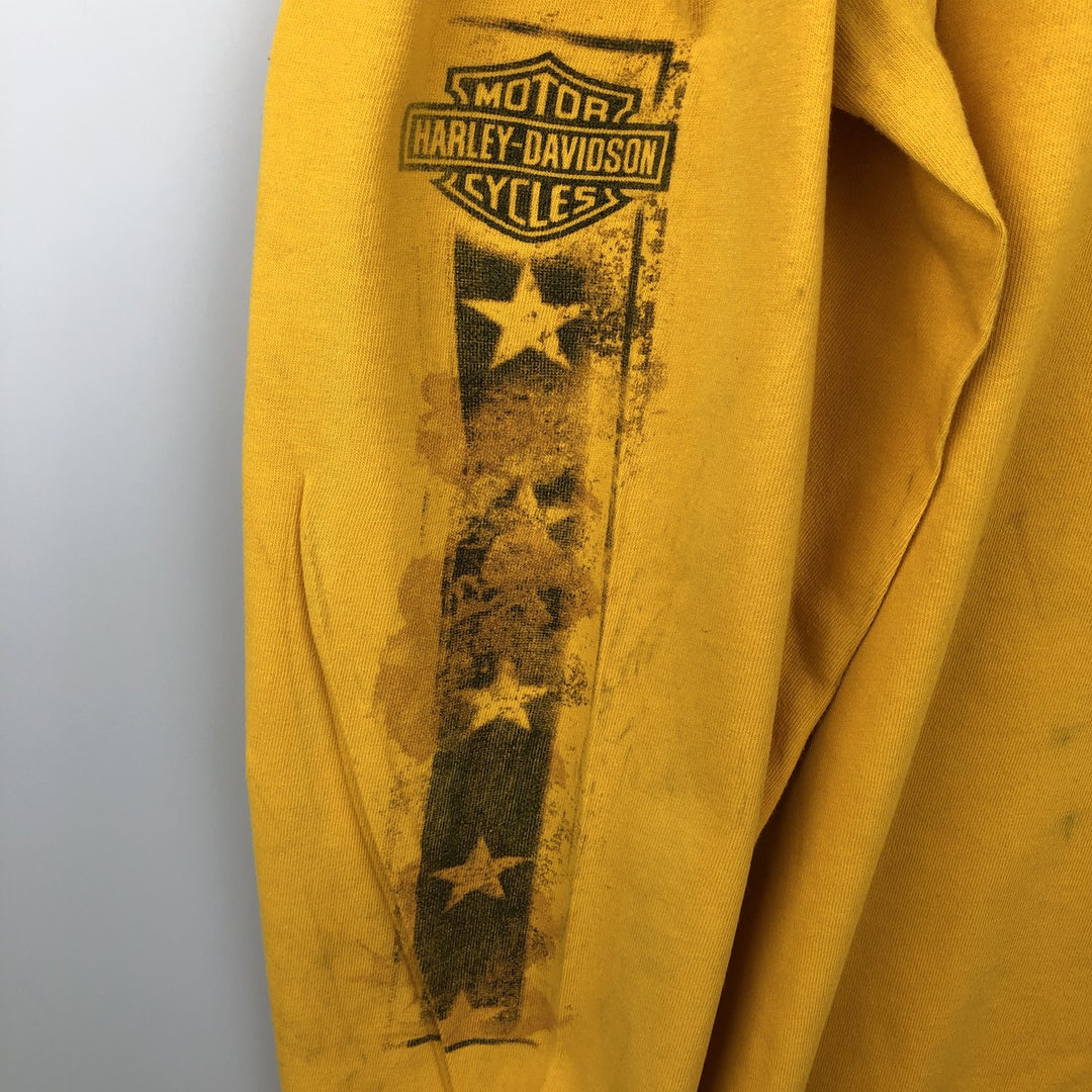 2000'S Harley-Davidson Pin-up Girl Motorcycle Long-Sleeve T-Shirt (Men's XXL equivalent) cotton yellow type Vintage Second Hand