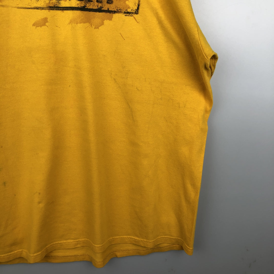 2000'S Harley-Davidson Pin-up Girl Motorcycle Long-Sleeve T-Shirt (Men's XXL equivalent) cotton yellow type Vintage Second Hand