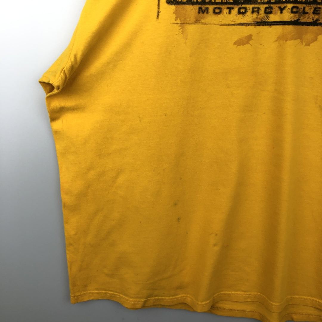 2000'S Harley-Davidson Pin-up Girl Motorcycle Long-Sleeve T-Shirt (Men's XXL equivalent) cotton yellow type Vintage Second Hand