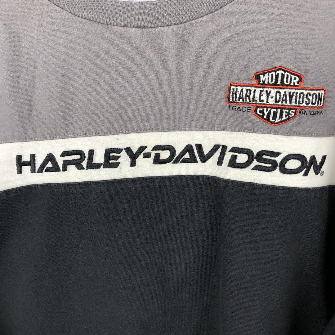 Harley-Davidson Motorcycle Long Sleeve T-Shirt, Men's XXL cotton black type Vintage Second Hand
