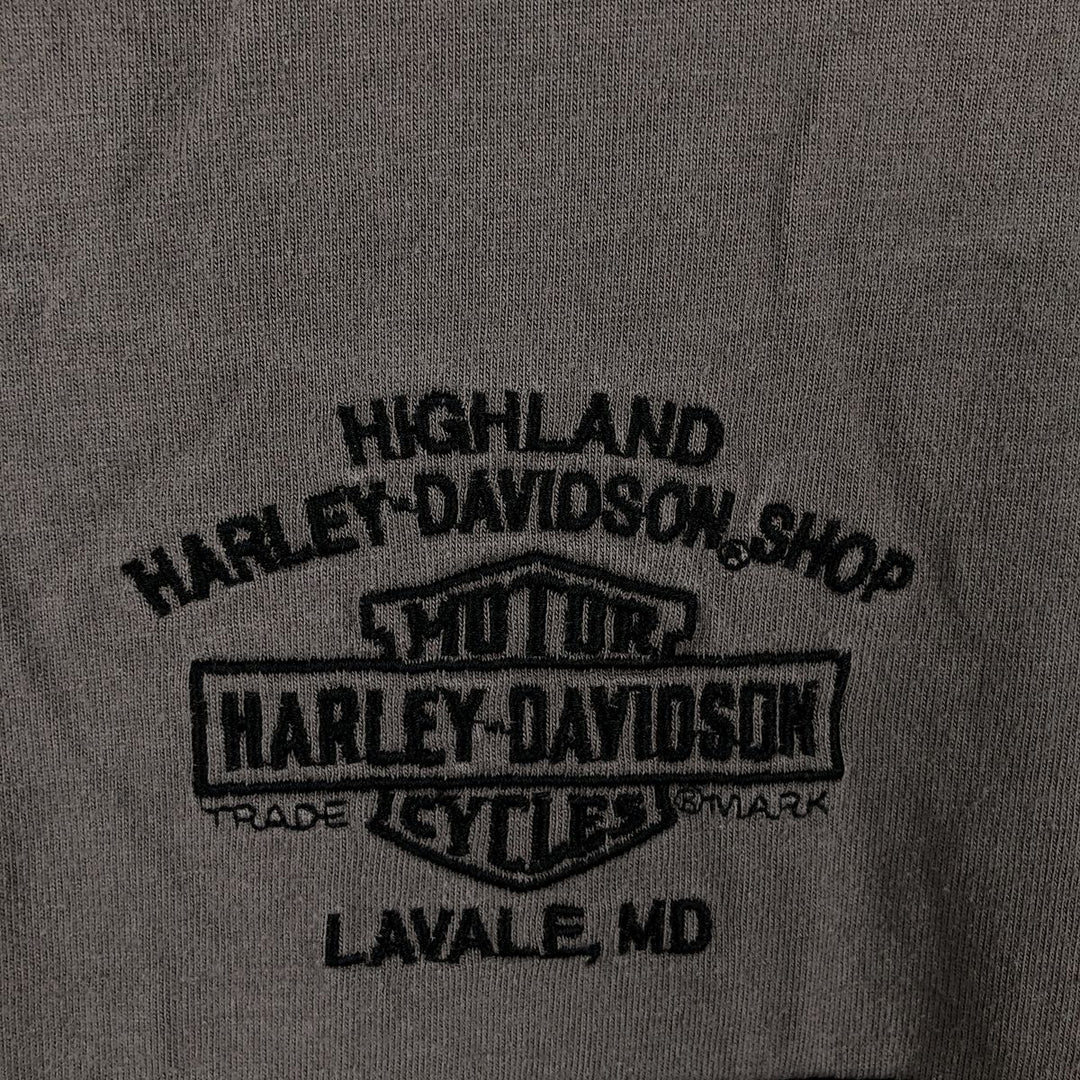 Harley-Davidson Motorcycle Long Sleeve T-Shirt, Men's XXL cotton black type Vintage Second Hand