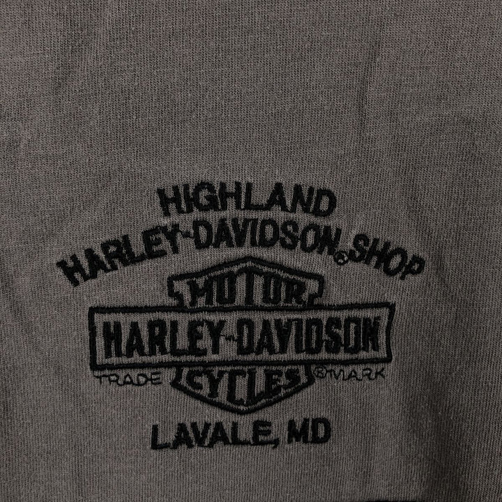 Harley-Davidson Motorcycle Long Sleeve T-Shirt, Men's XXL cotton black type Vintage Second Hand