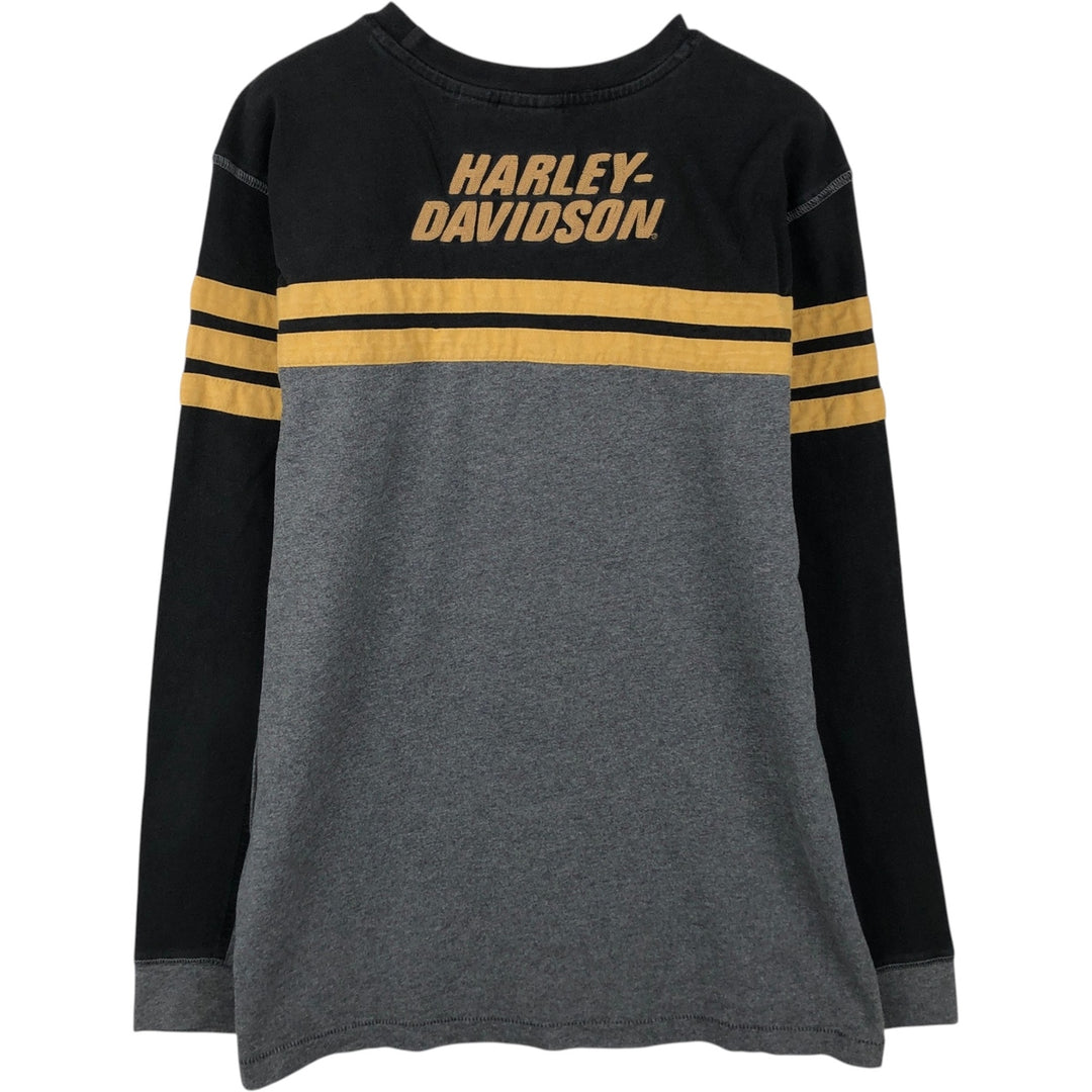 ~90'S Harley-Davidson Motorcycle Long-Sleeve T-Shirt, Men's Size L (Equivalent), Vintage unclear black type Vintage Second Hand