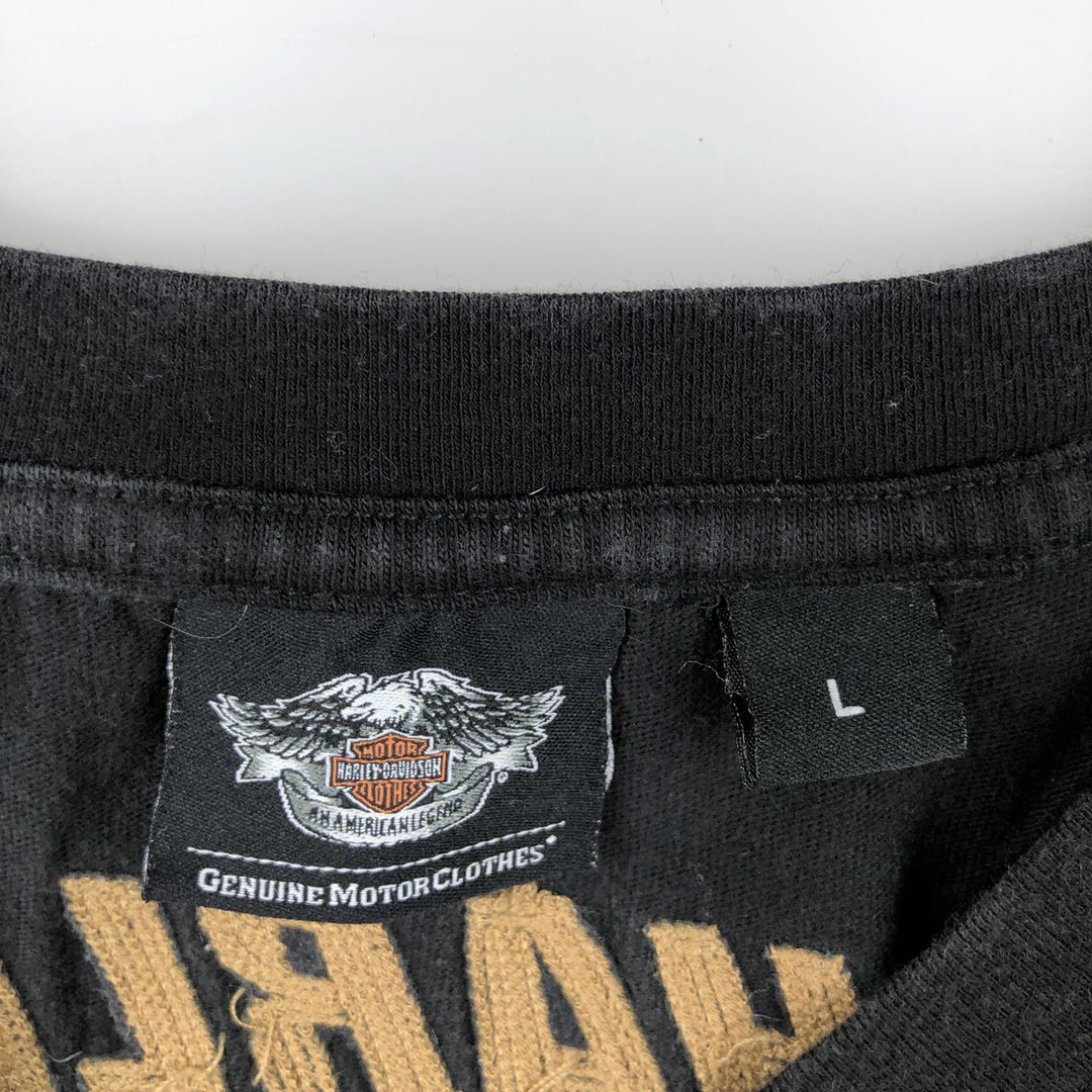 ~90'S Harley-Davidson Motorcycle Long-Sleeve T-Shirt, Men's Size L (Equivalent), Vintage unclear black type Vintage Second Hand