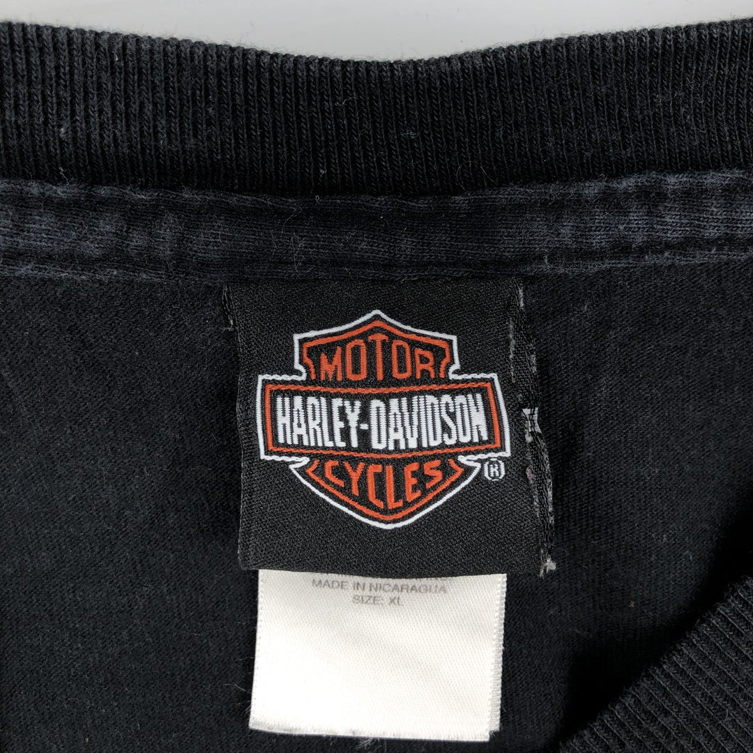 2000'S Harley-Davidson Motorcycle Long Sleeve T-Shirt, Men's Size XL cotton black type Vintage Second Hand
