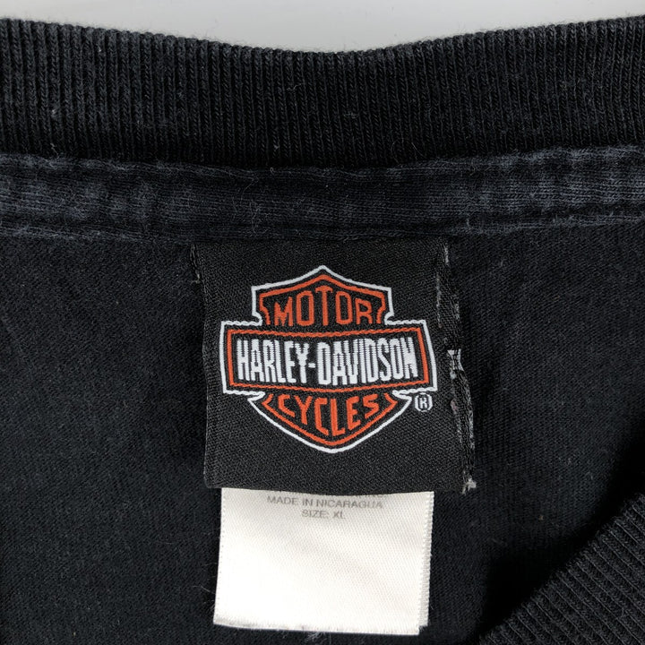 2000'S Harley-Davidson Motorcycle Long Sleeve T-Shirt, Men's Size XL cotton black type Vintage Second Hand