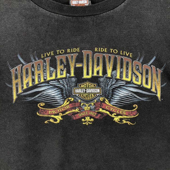 2000'S Harley-Davidson Motorcycle Long Sleeve T-Shirt, Men's Size XL cotton black type Vintage Second Hand