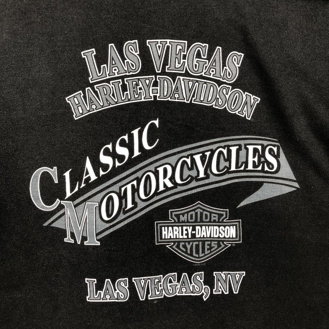 2000'S Harley-Davidson Motorcycle Long Sleeve T-Shirt, Men's Size XL cotton black type Vintage Second Hand