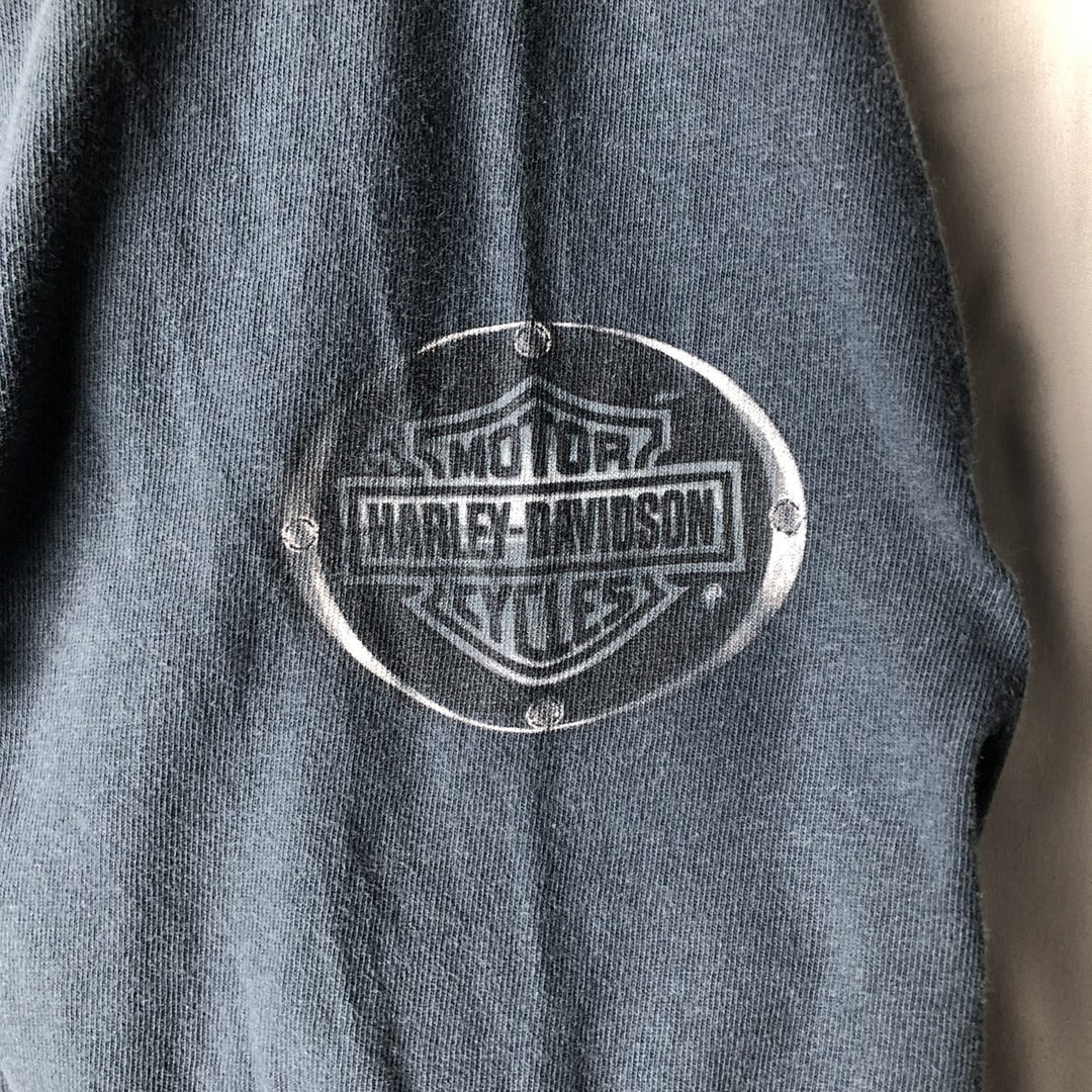 Big Size 2000'S Harley-Davidson Motorcycle Long-Sleeve T-Shirt, Made in USA, Men's XXXL Equivalent cotton Navy blue Vintage Second Hand