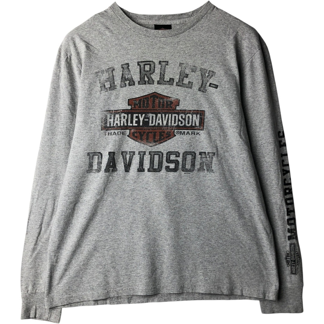 Harley-Davidson Motorcycle Long Sleeve T-Shirt, Men's Size L cotton gray type Vintage Second Hand