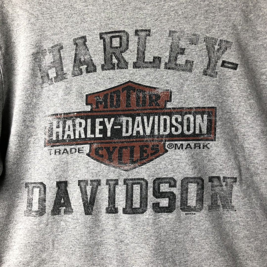 Harley-Davidson Motorcycle Long Sleeve T-Shirt, Men's Size L cotton gray type Vintage Second Hand