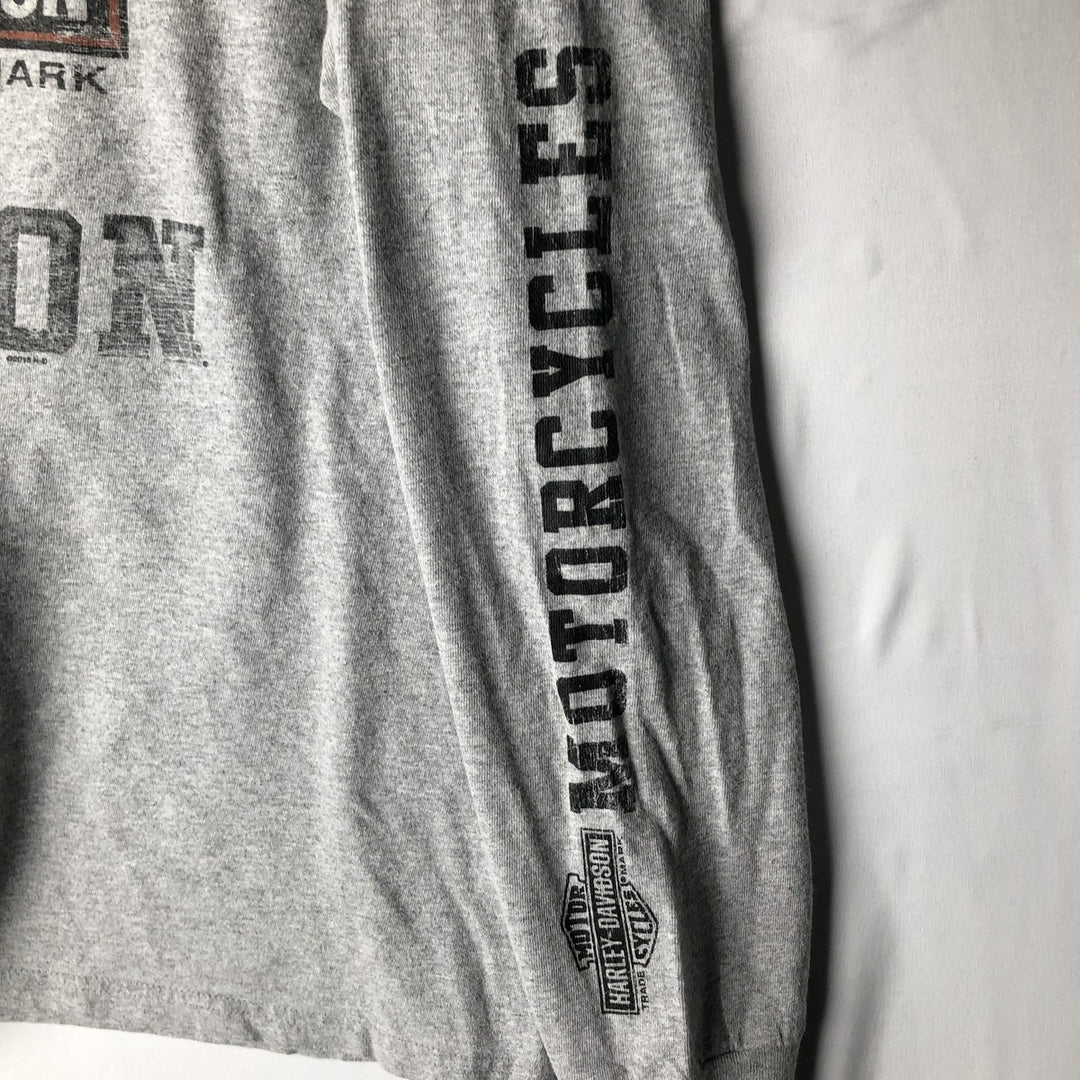 Harley-Davidson Motorcycle Long Sleeve T-Shirt, Men's Size L cotton gray type Vintage Second Hand