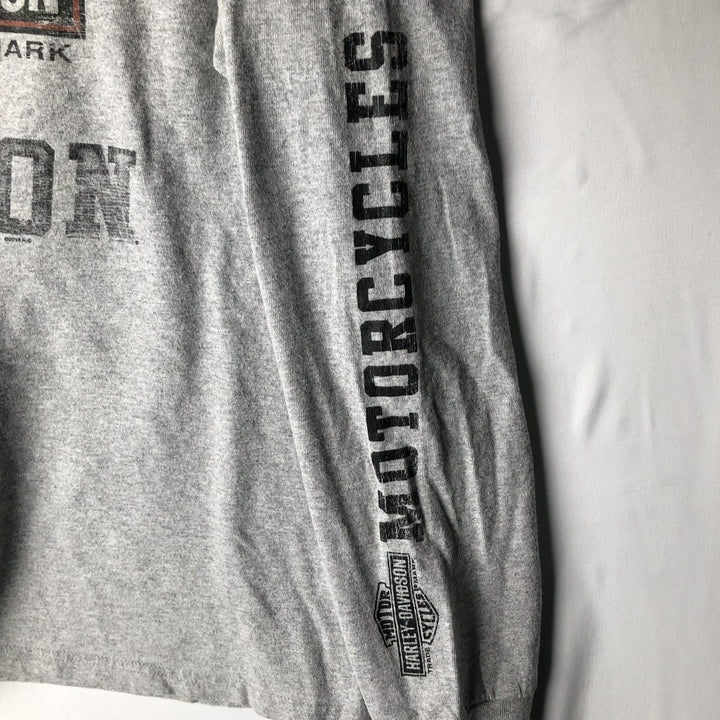 Harley-Davidson Motorcycle Long Sleeve T-Shirt, Men's Size L cotton gray type Vintage Second Hand