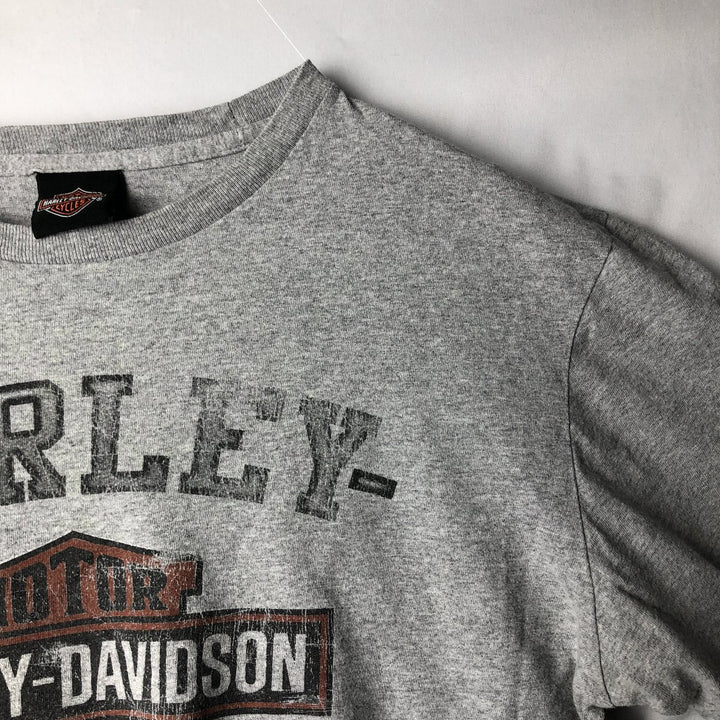 Harley-Davidson Motorcycle Long Sleeve T-Shirt, Men's Size L cotton gray type Vintage Second Hand
