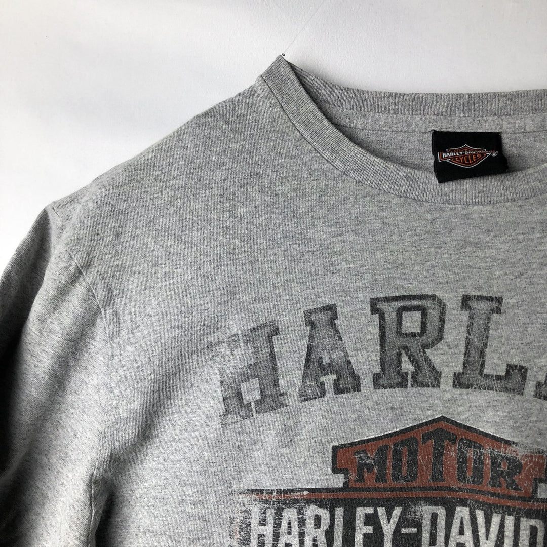 Harley-Davidson Motorcycle Long Sleeve T-Shirt, Men's Size L cotton gray type Vintage Second Hand