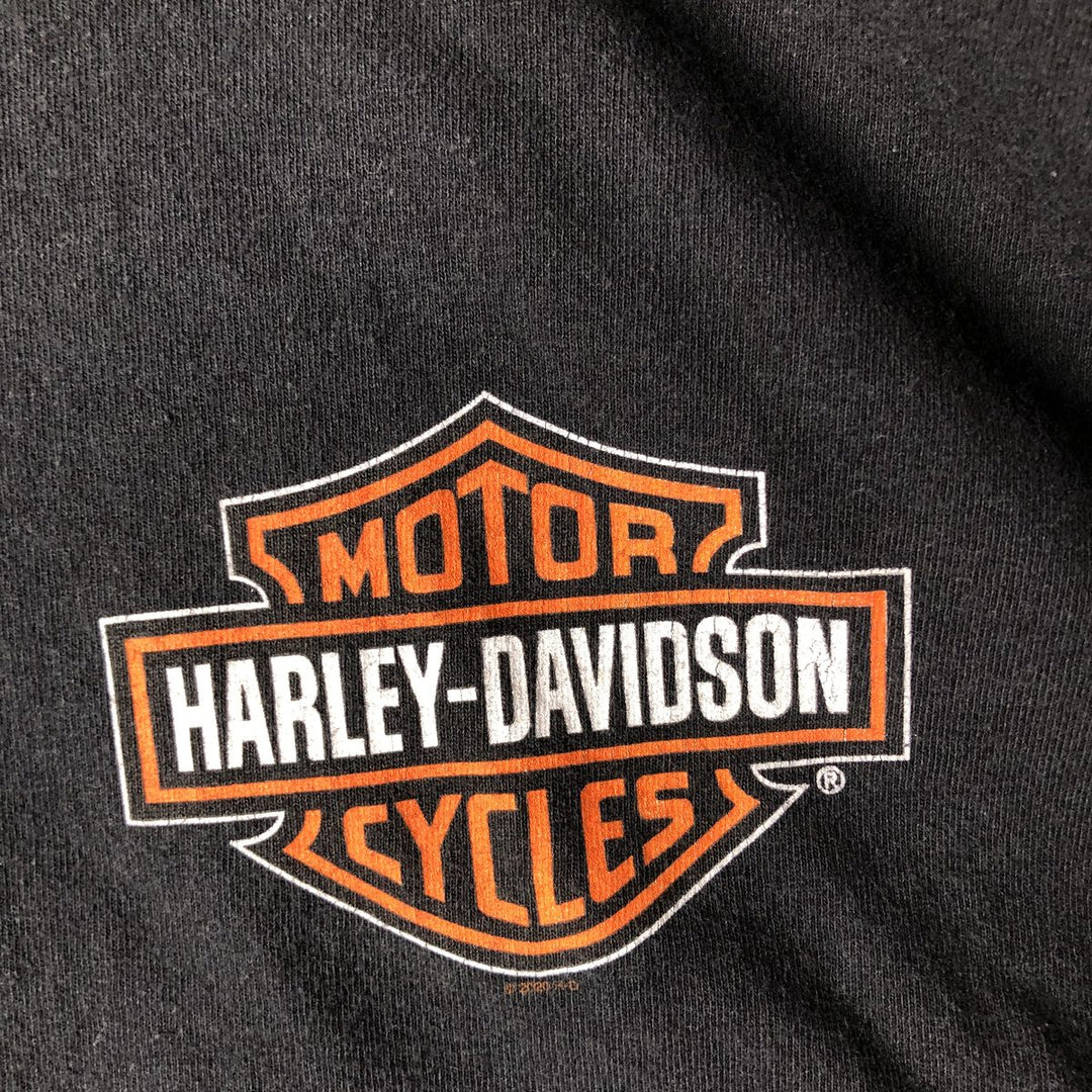 Harley-Davidson Crocodile Print Motorcycle Long-Sleeve T-Shirt (Men's XL equivalent) cotton black type Vintage Second Hand
