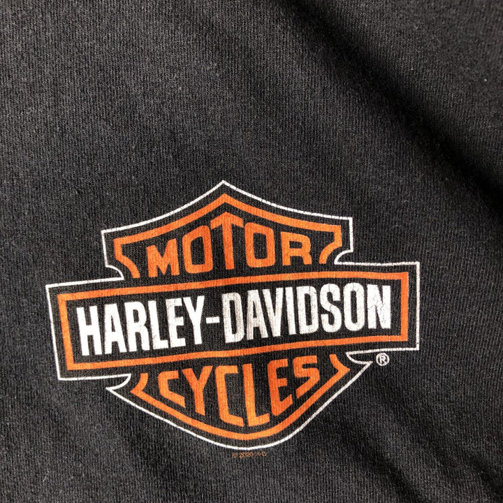 Harley-Davidson Crocodile Print Motorcycle Long-Sleeve T-Shirt (Men's XL equivalent) cotton black type Vintage Second Hand