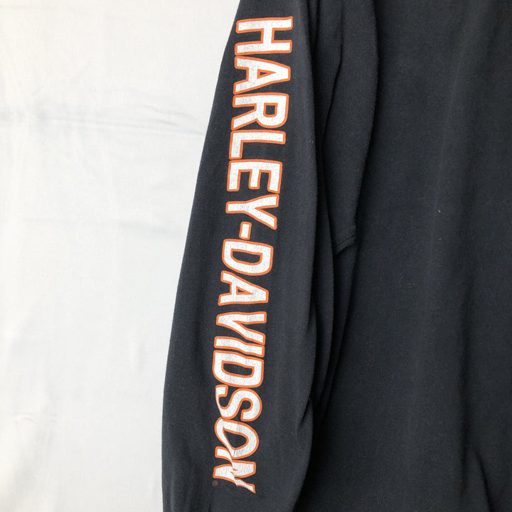 Harley-Davidson Crocodile Print Motorcycle Long-Sleeve T-Shirt (Men's XL equivalent) cotton black type Vintage Second Hand