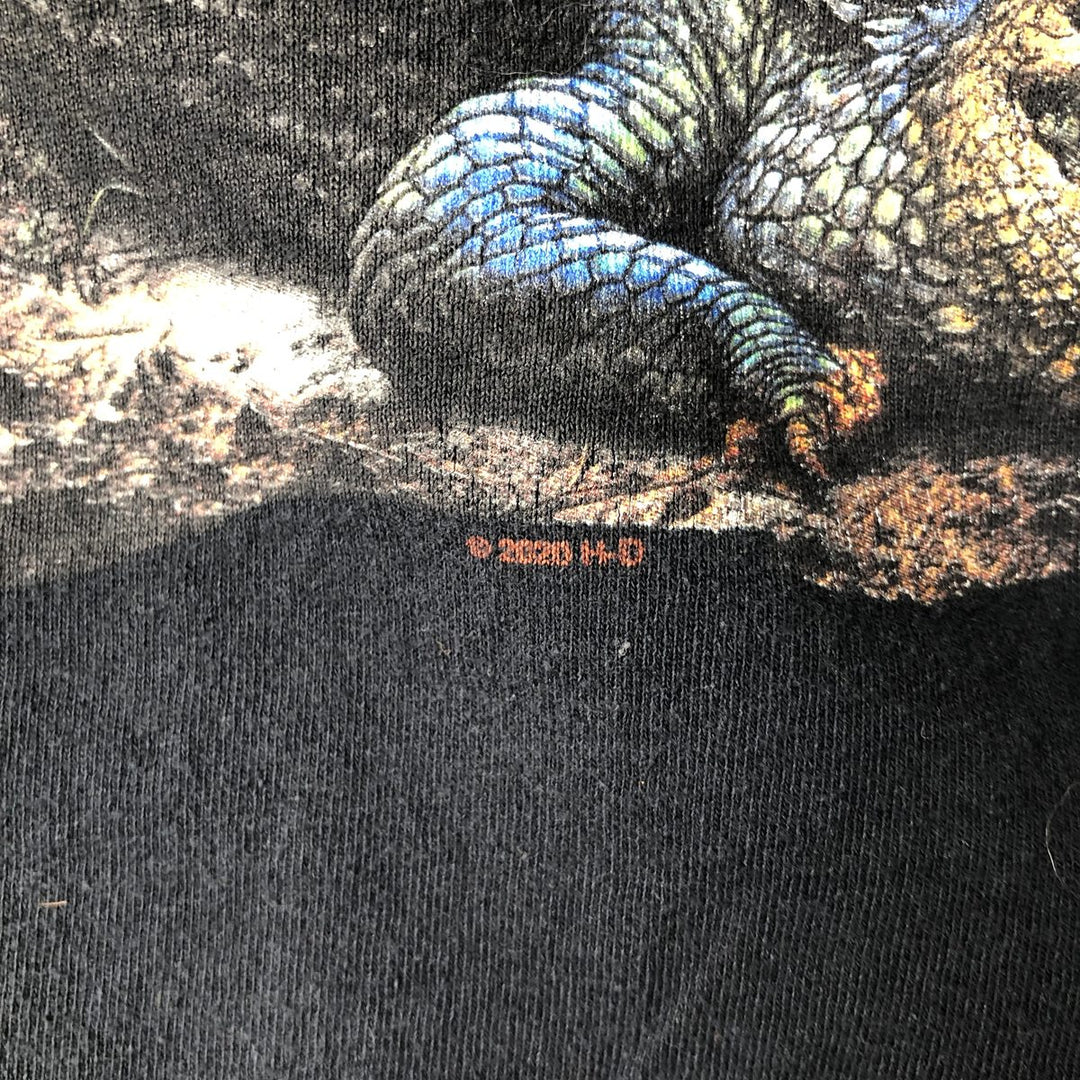 Harley-Davidson Crocodile Print Motorcycle Long-Sleeve T-Shirt (Men's XL equivalent) cotton black type Vintage Second Hand